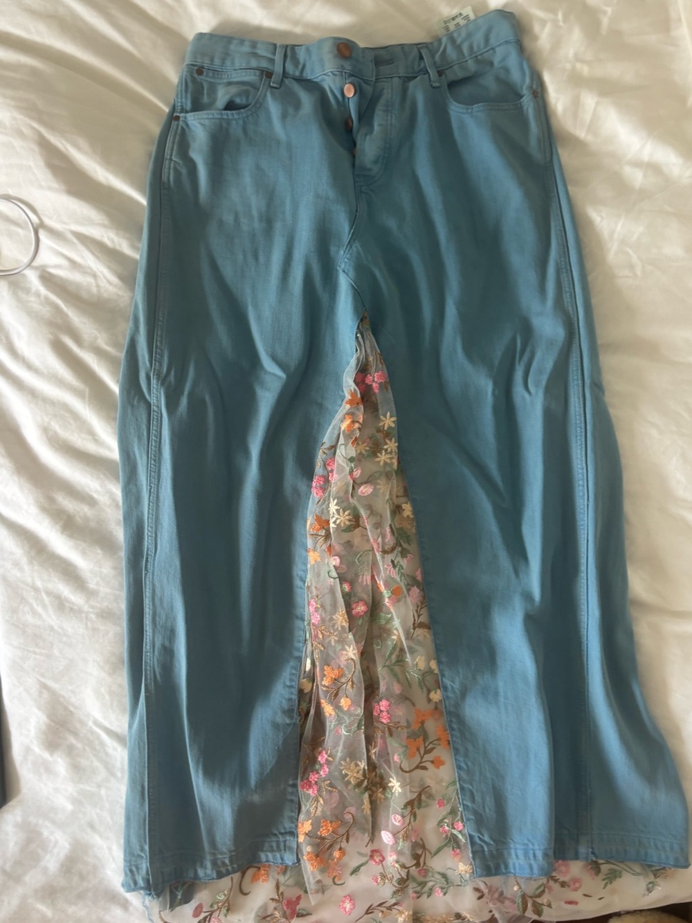 Wrangler Jean skirt, hand made one of a kind
